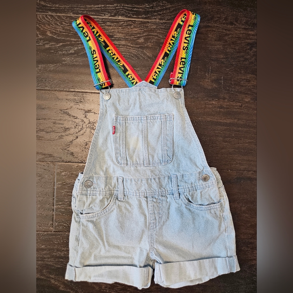 Levi's Light-Wash Denim Shortalls (Overall Shorts), Girls Size 8